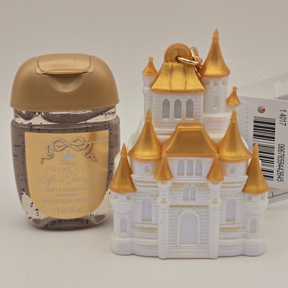 Bath & Body Works NEW Disney Princess Castle PocketBac Holder & Sanitizer Set